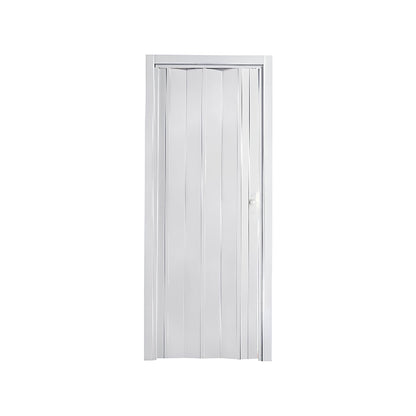 Porta a soffietto in pvc da interno bianca 214 cm con serratura