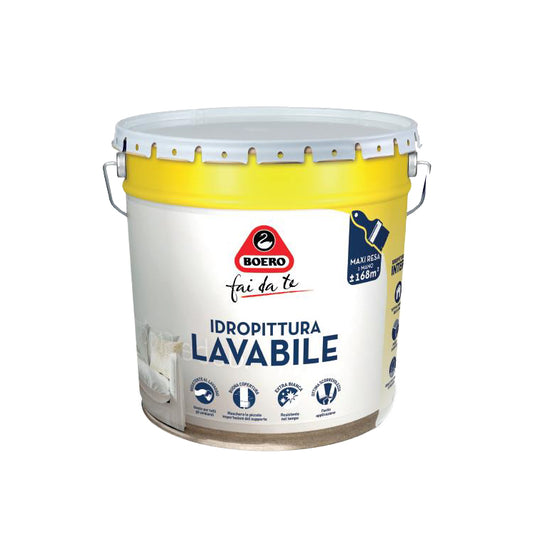 Idropittura lavabile bianco opaco Rover per uso interno 14 lt