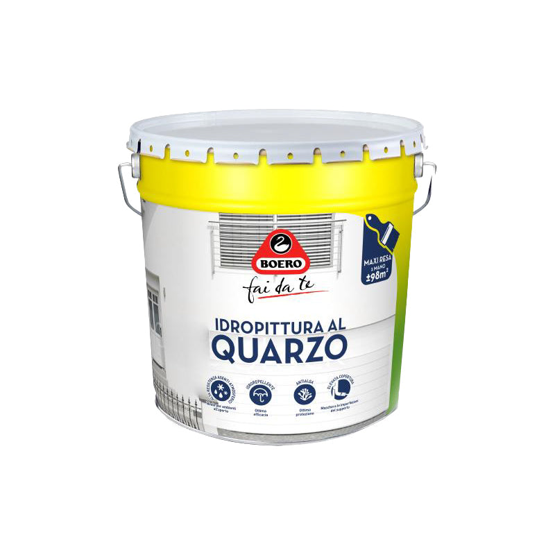 Idropittura al quarzo 14 lt finitura opaca acrilica interni ed esterni Boero