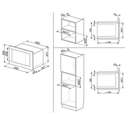 Microonde da incasso Smeg FMI020X inox satinato 1000W