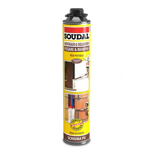 Schiuma poliuretanica universale pu 750 ml poliuretano espanso per pistola soudal