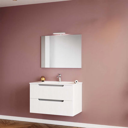 Composizione bagno sospesa 80 cm Ibiza bianco con 2 cassetti
