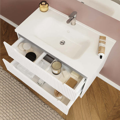 Composizione bagno sospesa 80 cm Ibiza bianco con 2 cassetti