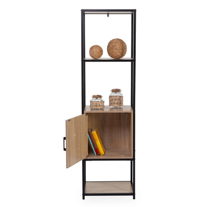 Scaffale a colonna in legno 5 ripiani rovere 43x33x153 cm
