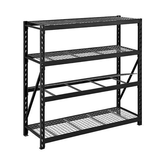 Scaffale industriale in metallo 183x196x61 cm 4 ripiani nero