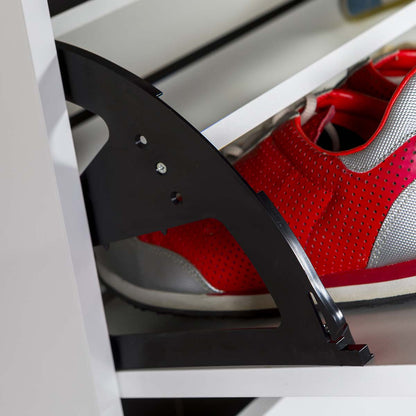 Scarpiera 65x125h cm bianco con 3 ante a ribalta