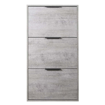 Scarpiera 65x125h cm cemento con 3 ante a ribalta