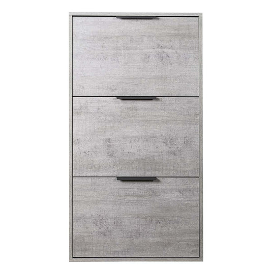 Scarpiera 65x125h cm cemento con 3 ante a ribalta