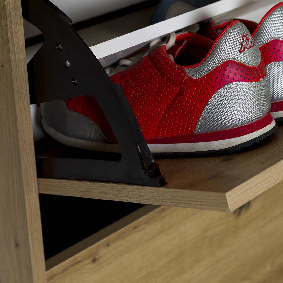 Scarpiera 65x125h cm rovere con 3 ante a ribalta