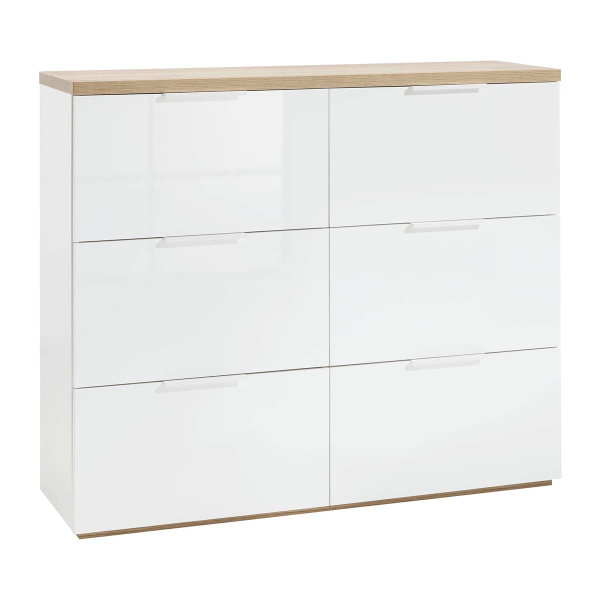 Scarpiera a 6 ribalte bianca 120x102x35cm