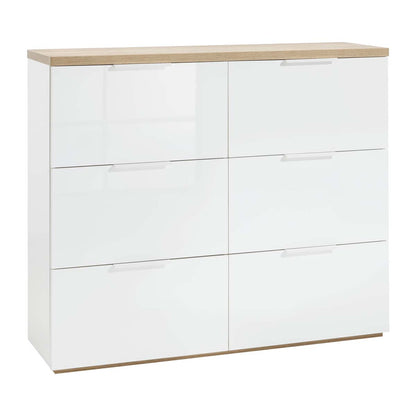 Scarpiera a 6 ribalte bianca 120x102x35cm