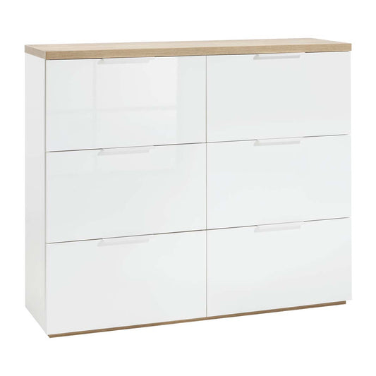 Scarpiera a 6 ribalte bianca 120x102x35cm