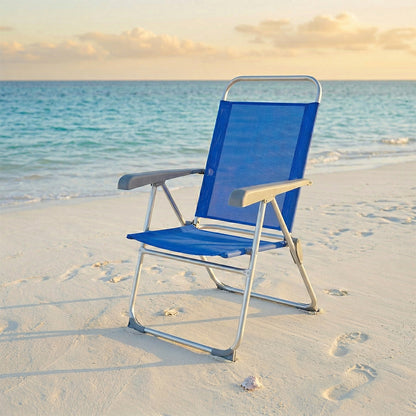Sdraio da mare blu con supporto 58x60x36-95 cm