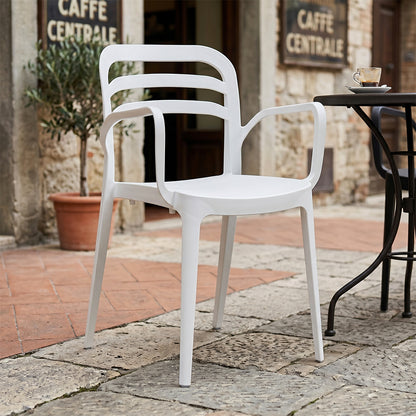 Sedia in polipropilene impilabile con braccioli 46x51x82 cm