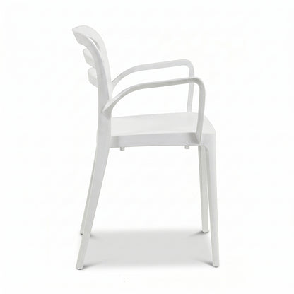 Sedia in polipropilene impilabile con braccioli 46x51x82 cm