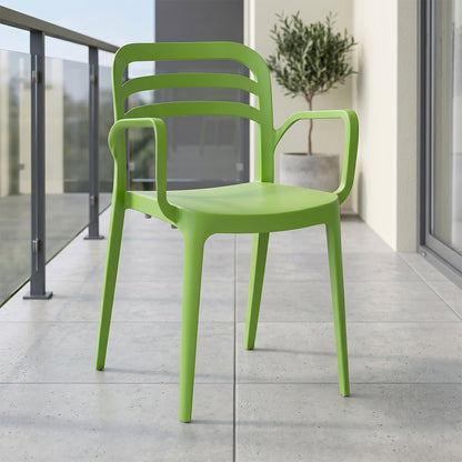 Sedia in polipropilene impilabile con braccioli 46x51x82 cm