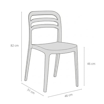 Sedia in polipropilene impilabile da esterno 46x82x51 cm