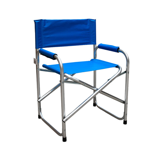 Sedia mare pieghevole regista alluminio blu leggera con braccioli