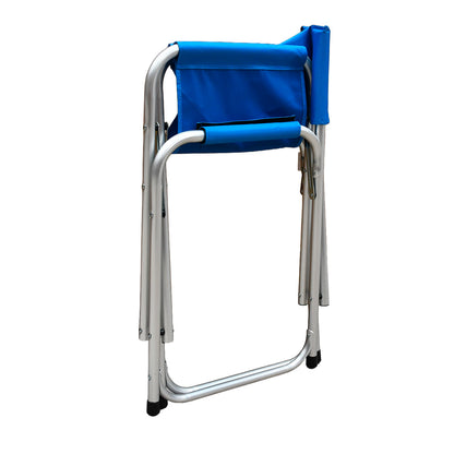 Sedia mare pieghevole regista alluminio blu leggera con braccioli