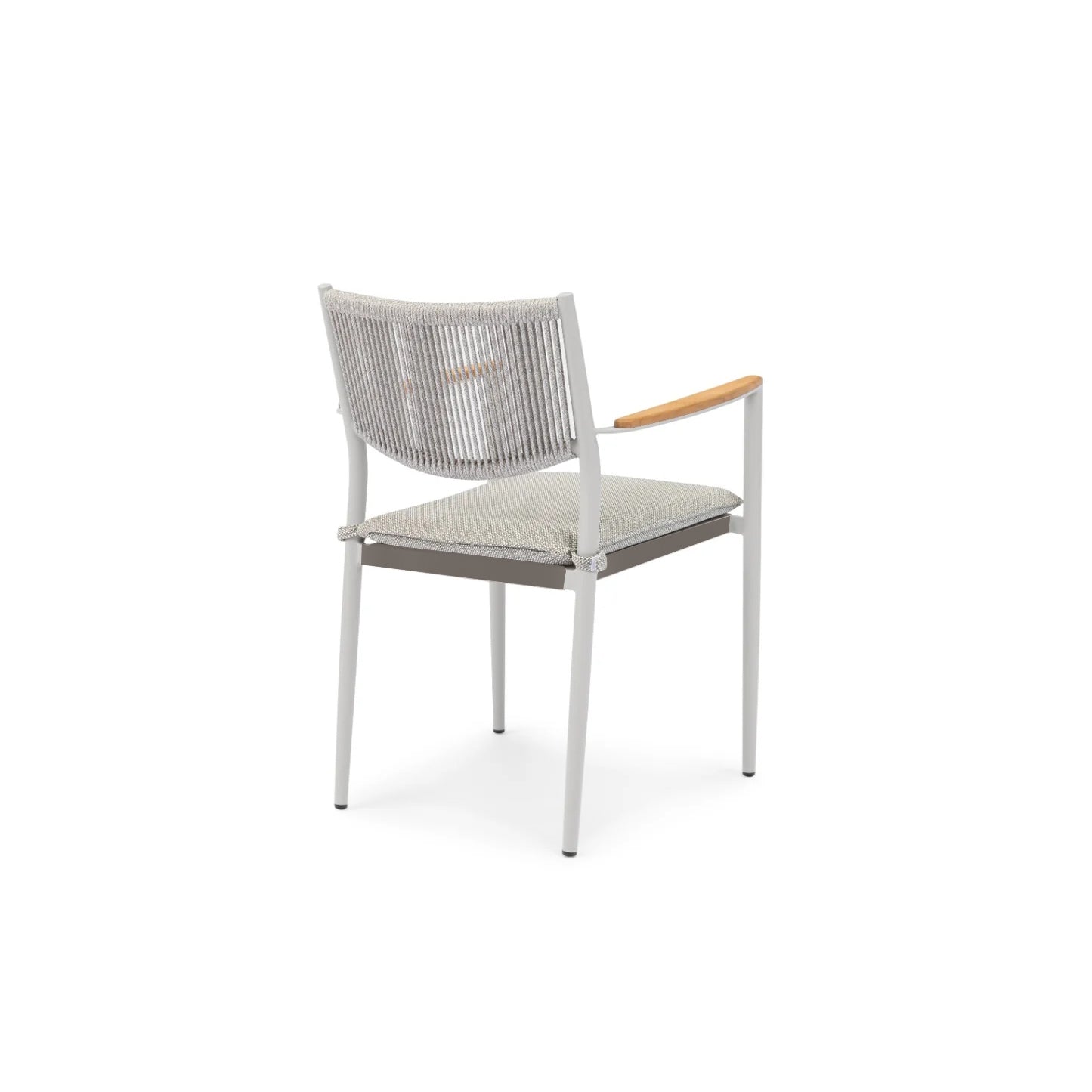 Set in alluminio tavolo e 6 sedie grigio e bianco Malaga