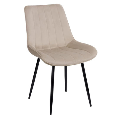 Sedia per tavolo da pranzo in tessuto con gambe in metallo nero