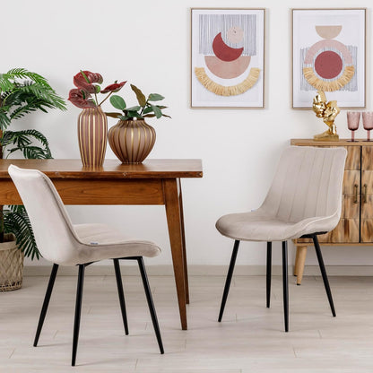 Sedia per tavolo da pranzo in tessuto con gambe in metallo nero