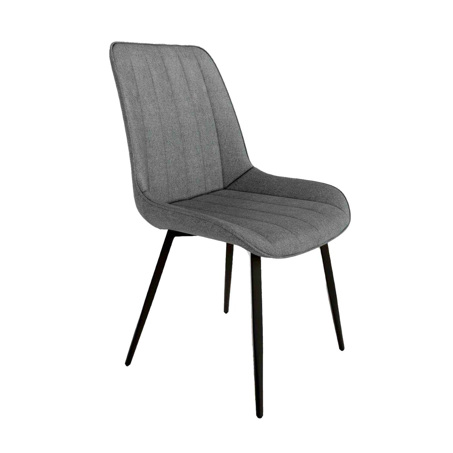 Sedia per tavolo da pranzo in tessuto con gambe in metallo nero
