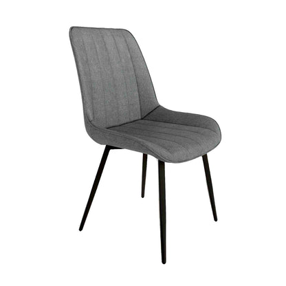 Sedia per tavolo da pranzo in tessuto con gambe in metallo nero