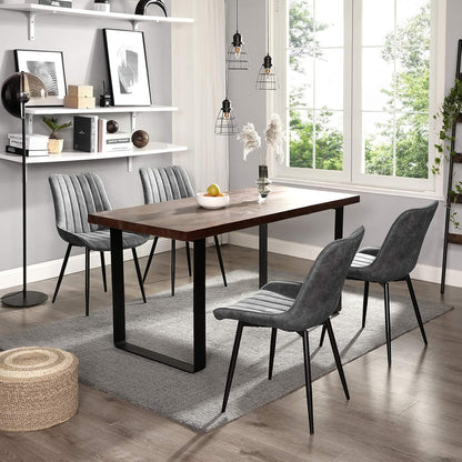 Sedia per tavolo da pranzo in tessuto con gambe in metallo nero