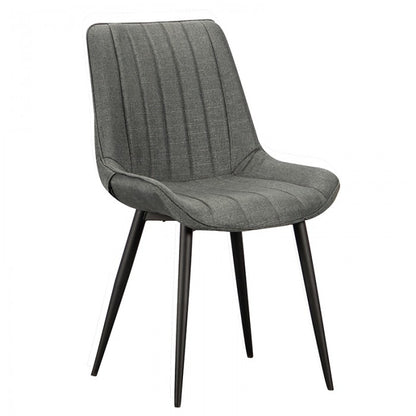 Sedia per tavolo da pranzo in tessuto con gambe in metallo nero