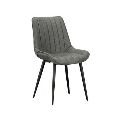 Sedia per tavolo da pranzo in tessuto con gambe in metallo nero