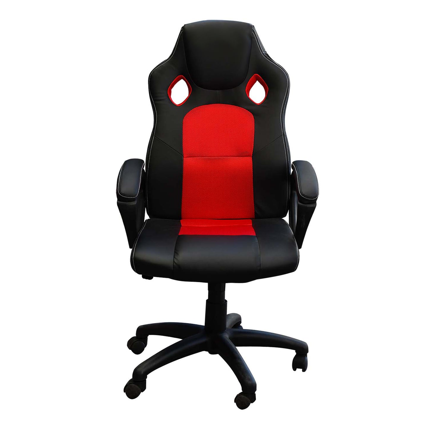 Sedia gaming ergonomica altezza regolabile con braccioli nera e rossa