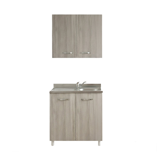 Mobile per cucina olmo perla con sottolavello e pensile Halesia