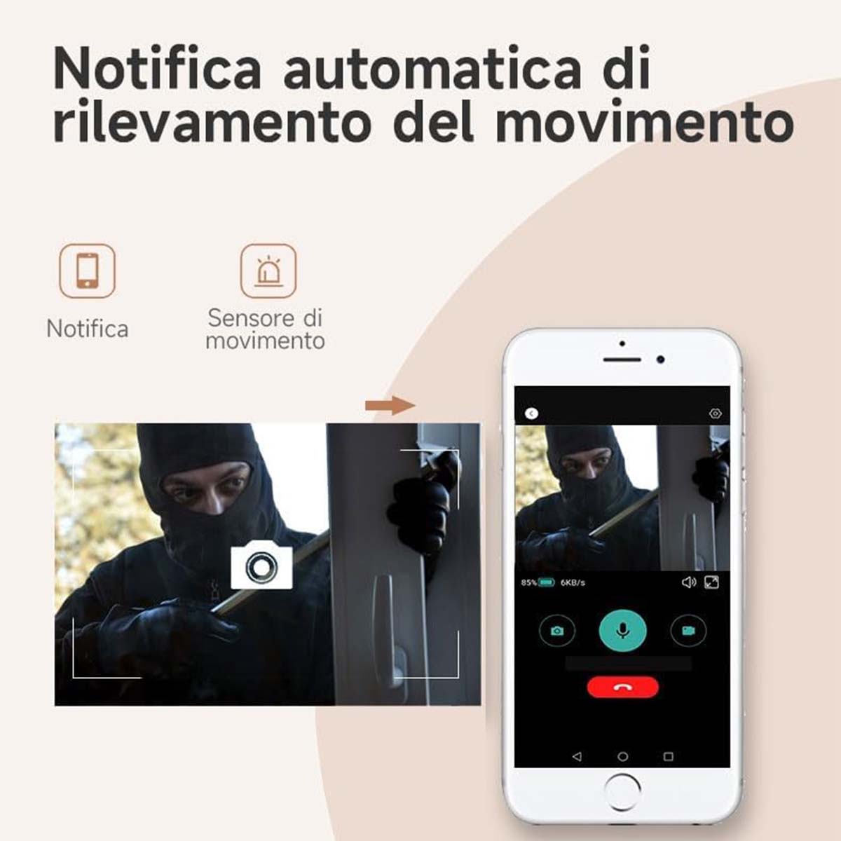 Spioncino digitale Wifi con sensore di movimento 4.3" LCD