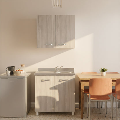 Mobile per cucina olmo perla con sottolavello e pensile Halesia