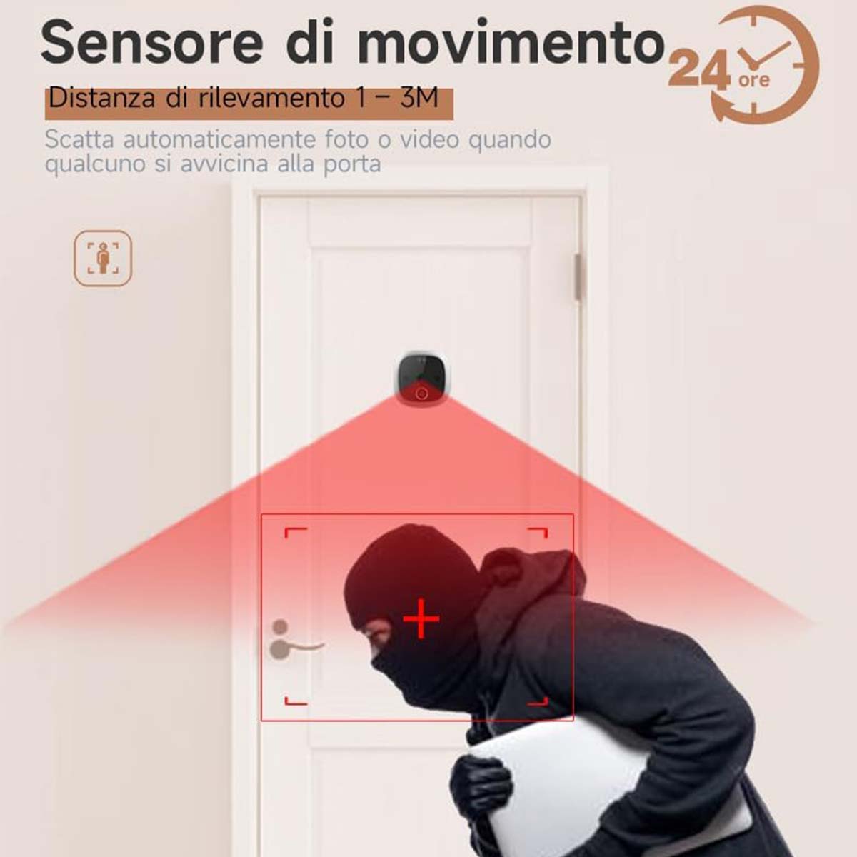 Spioncino digitale Wifi con sensore di movimento 4.3" LCD