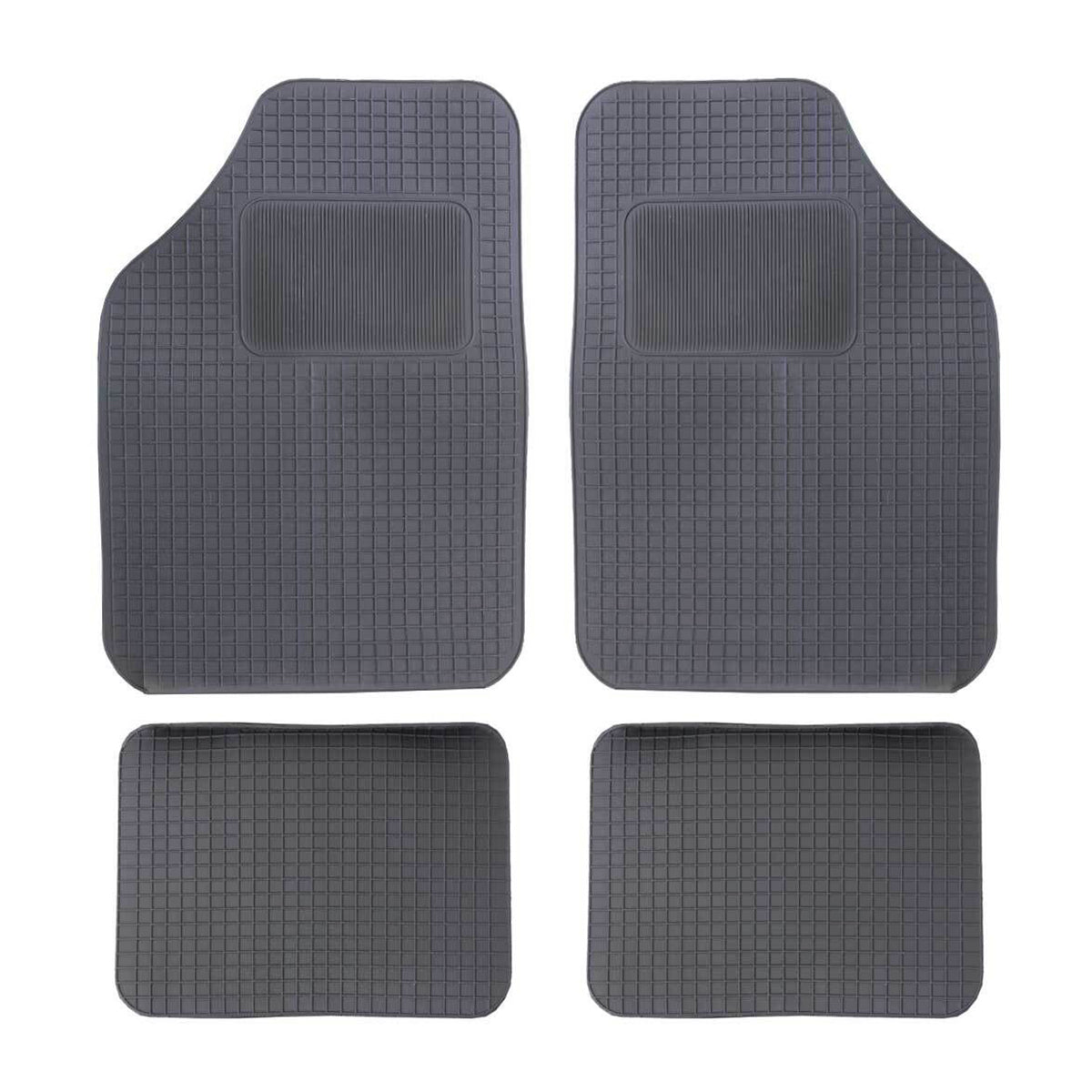 Set 4 tappetini auto univarsali in PVC nero antiscivolo