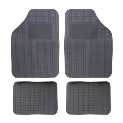Set 4 tappetini auto univarsali in PVC nero antiscivolo