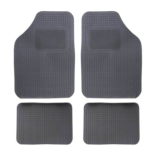 Set 4 tappetini auto univarsali in PVC nero antiscivolo