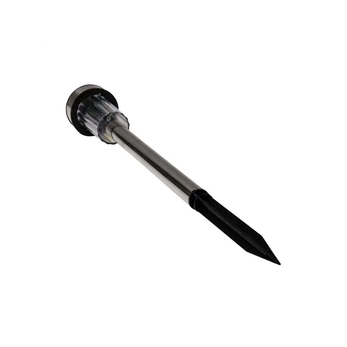 Set 7 lampade solari da giardino in acciaio inox altezza 36 cm