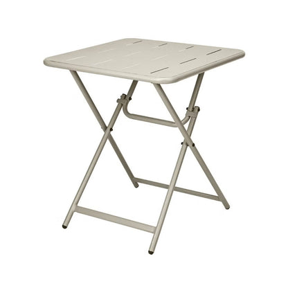 Set Bistrot in metallo beige pieghevole salvaspazio tavolino e 2 sedie