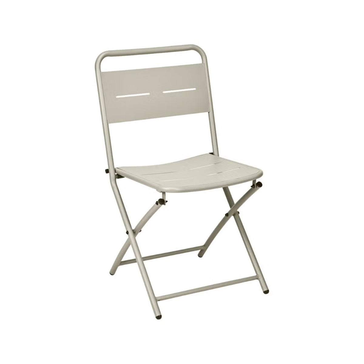 Set Bistrot in metallo beige pieghevole salvaspazio tavolino e 2 sedie