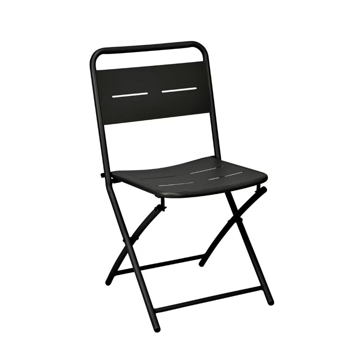 Set Bistrot in metallo nero pieghevole salvaspazio tavolino e 2 sedie