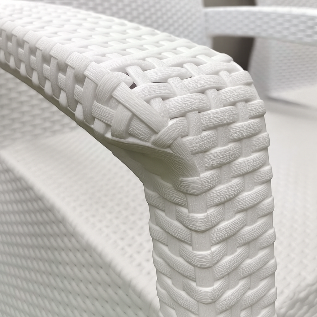 Set da giardino in resina divano poltrone e tavolino bianco Corfu Lounge Keter