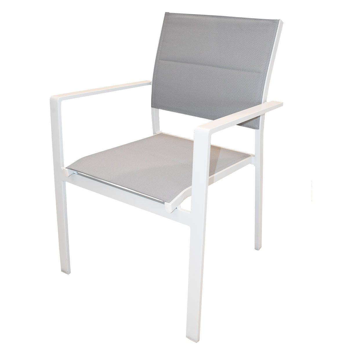 Set da giardino con tavolo e quattro sedie bianco e grigio Malibu