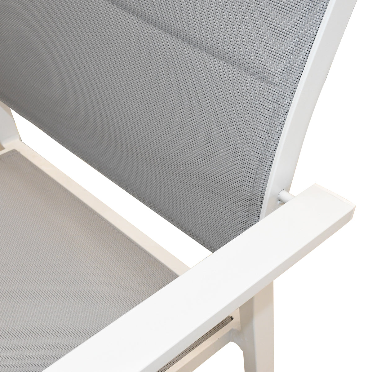 Set da giardino con tavolo e quattro sedie bianco e grigio Malibu