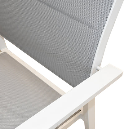 Set da giardino con tavolo e quattro sedie bianco e grigio Malibu