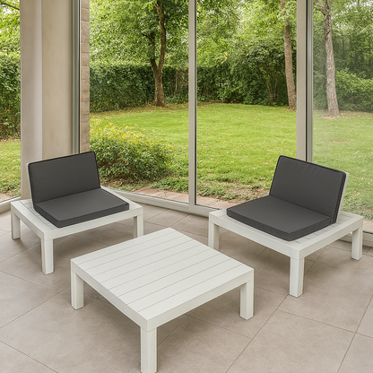 Set da giardino due poltrone e un tavolino basso effetto dogato Ipae Progarden Makarena