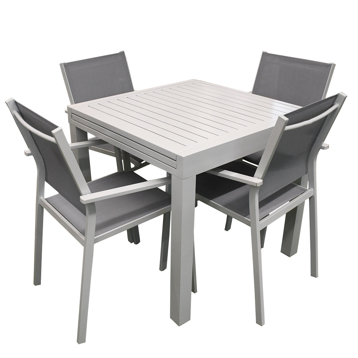 Set da giardino in alluminio tavolo allungabile e 4 sedie Ios
