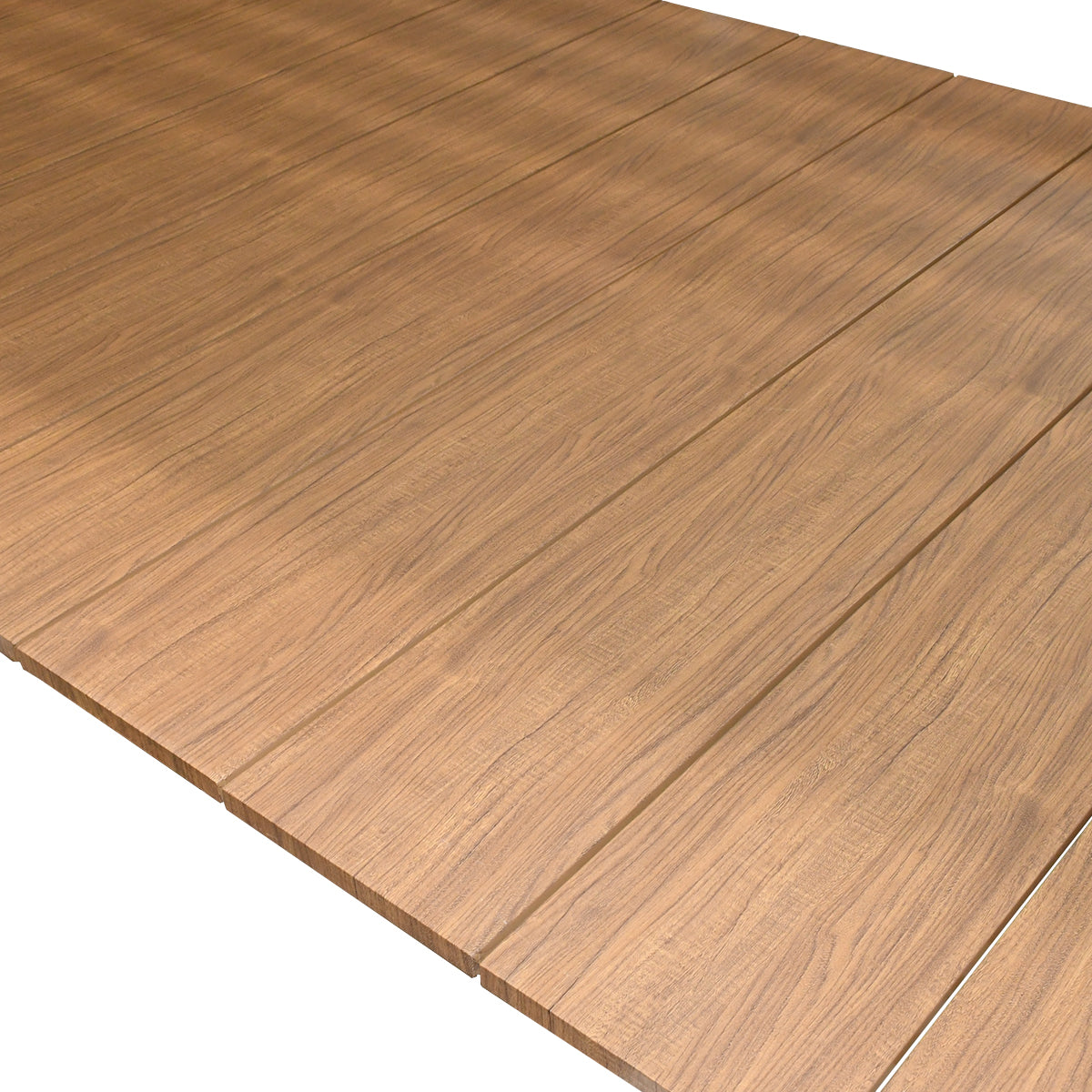Set tavolo allungabile effetto polywood e 6 sedie grigio